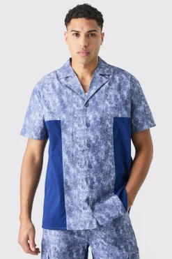 boohooMAN Camo Twill Short Sleeve Gusset Detail Shirt Set | UK| Sets & Co-Ords