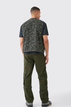 boohooMAN Camo Twill Utility Vest In | UK| Coats & Jackets