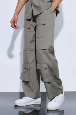 boohooMAN Cargo Pocket Wide Leg Trousers | UK| Suits & Tailoring
