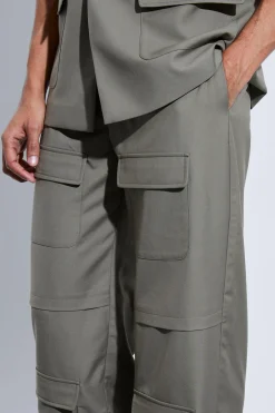 boohooMAN Cargo Pocket Wide Leg Trousers | UK| Suits & Tailoring