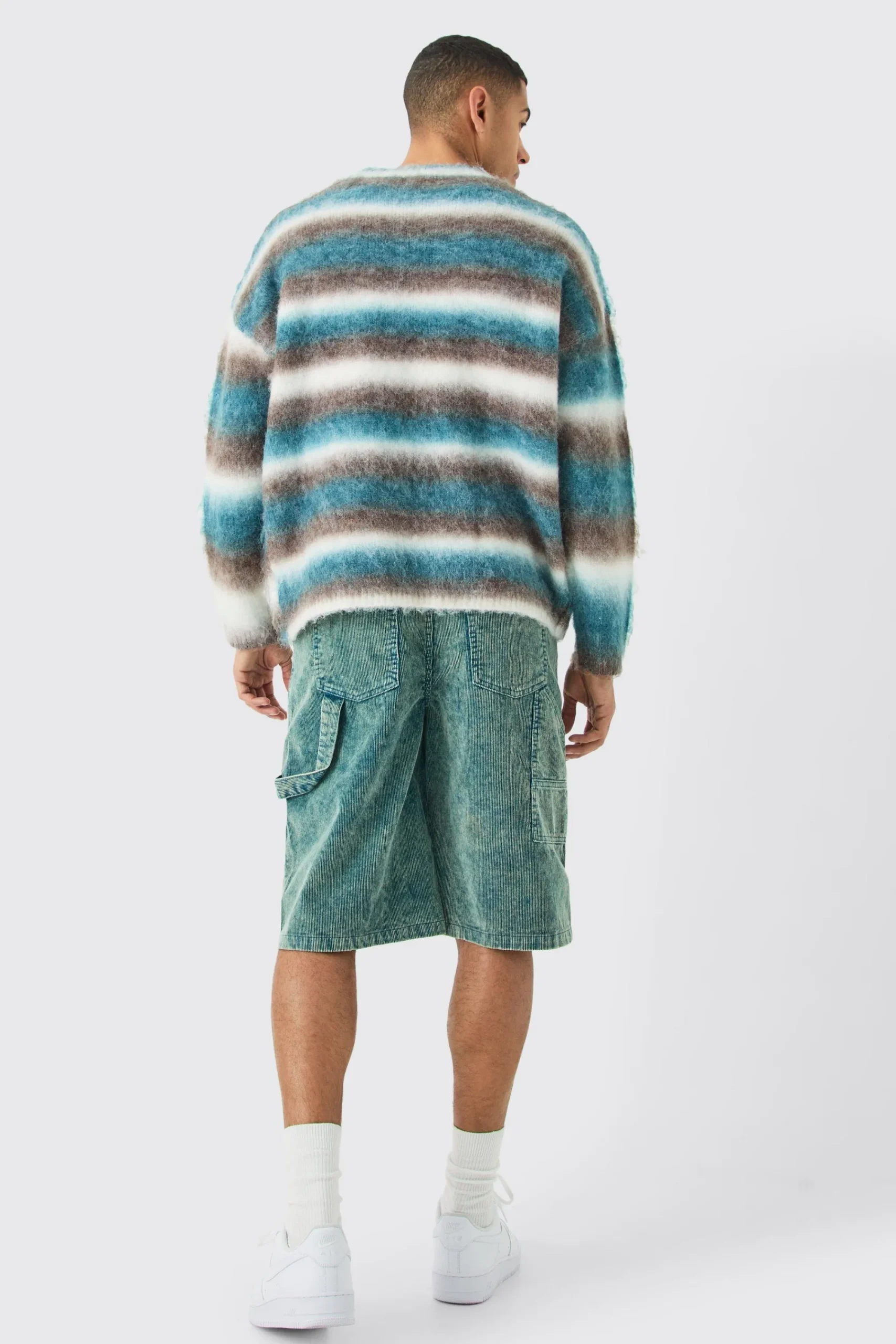 boohooMAN Carpenter Acid Wash Cord Jort In | UK| Shorts