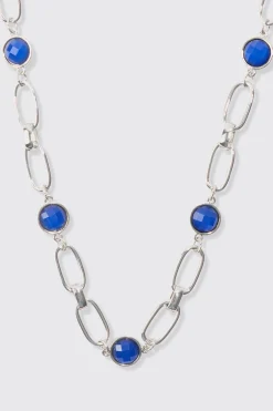 boohooMAN Chain Necklace With Gem Stones In | UK| Jewellery & Watches