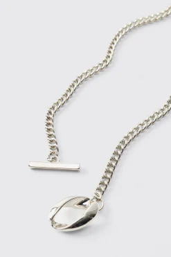 boohooMAN Chain Necklace With Round Pendant | UK| Jewellery & Watches