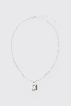 boohooMAN Chain Necklace With Gem Stone Pendant | UK| Jewellery & Watches