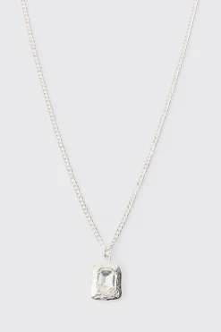 boohooMAN Chain Necklace With Gem Stone Pendant | UK| Jewellery & Watches
