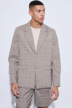 boohooMAN Check Oversized Boxy Blazer | UK| Suits & Tailoring