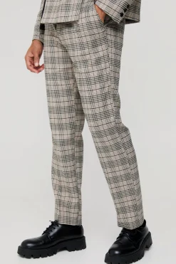 boohooMAN Check Straight Fit Suit Trousers | UK| Suits & Tailoring|Trousers