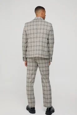 boohooMAN Check Straight Fit Suit Trousers | UK| Suits & Tailoring|Trousers