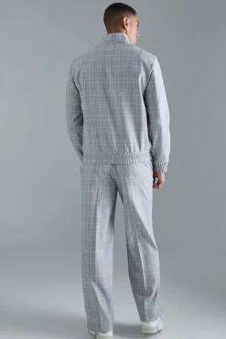 boohooMAN Check Tailored Wide Leg Trousers | UK| Trousers