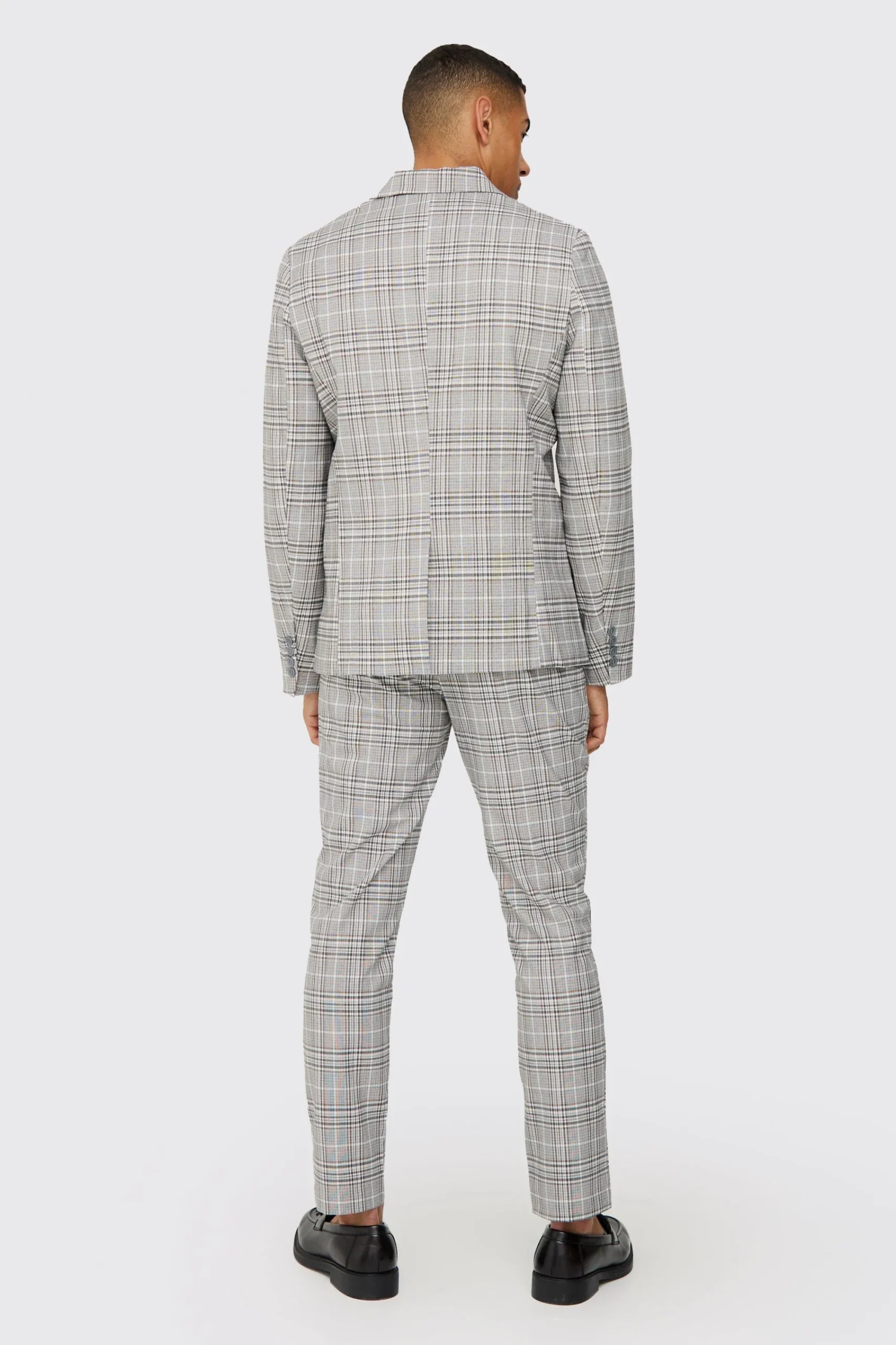 boohooMAN Check Weave Slim Fit Suit Jacket | UK| Suits & Tailoring