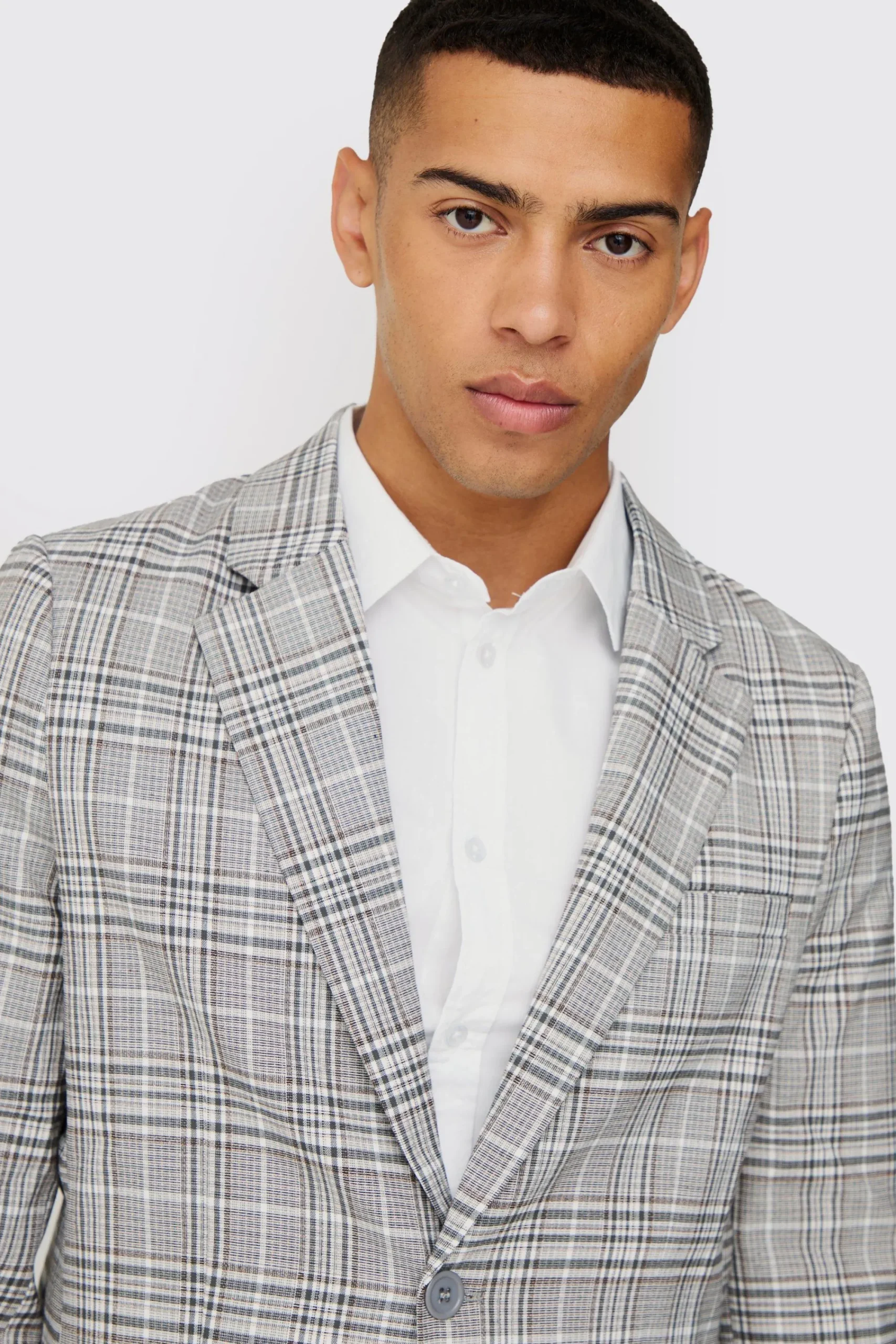 boohooMAN Check Weave Slim Fit Suit Jacket | UK| Suits & Tailoring