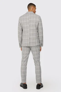 boohooMAN Check Weave Slim Fit Suit Trousers | UK| Suits & Tailoring|Trousers