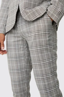 boohooMAN Check Weave Slim Fit Suit Trousers | UK| Suits & Tailoring|Trousers