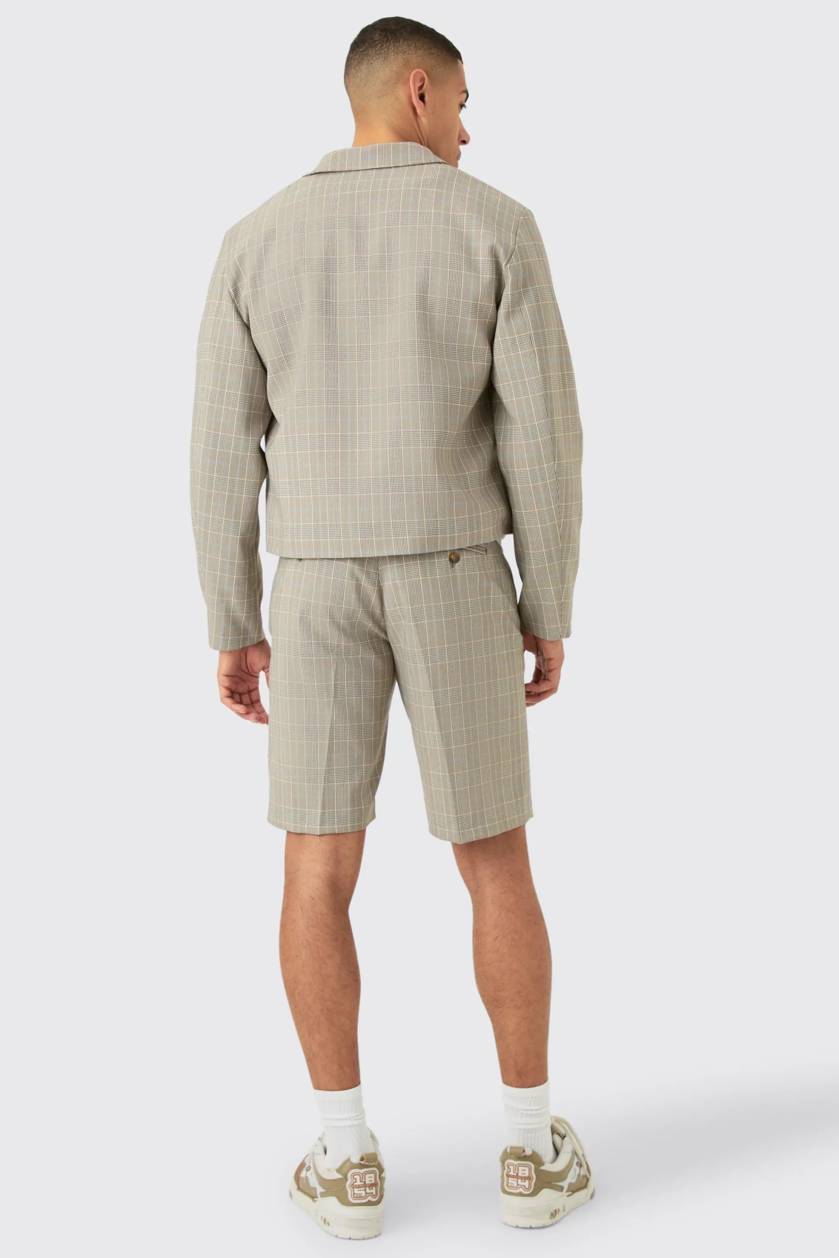 boohooMAN Checked Zip Up Boxy Smart Jacket | UK| Suits & Tailoring