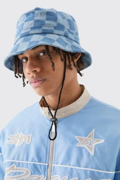 boohooMAN Checkerboard Bucket Hat In | UK| Hats & Caps
