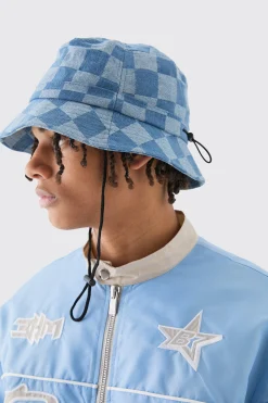 boohooMAN Checkerboard Bucket Hat In | UK| Hats & Caps