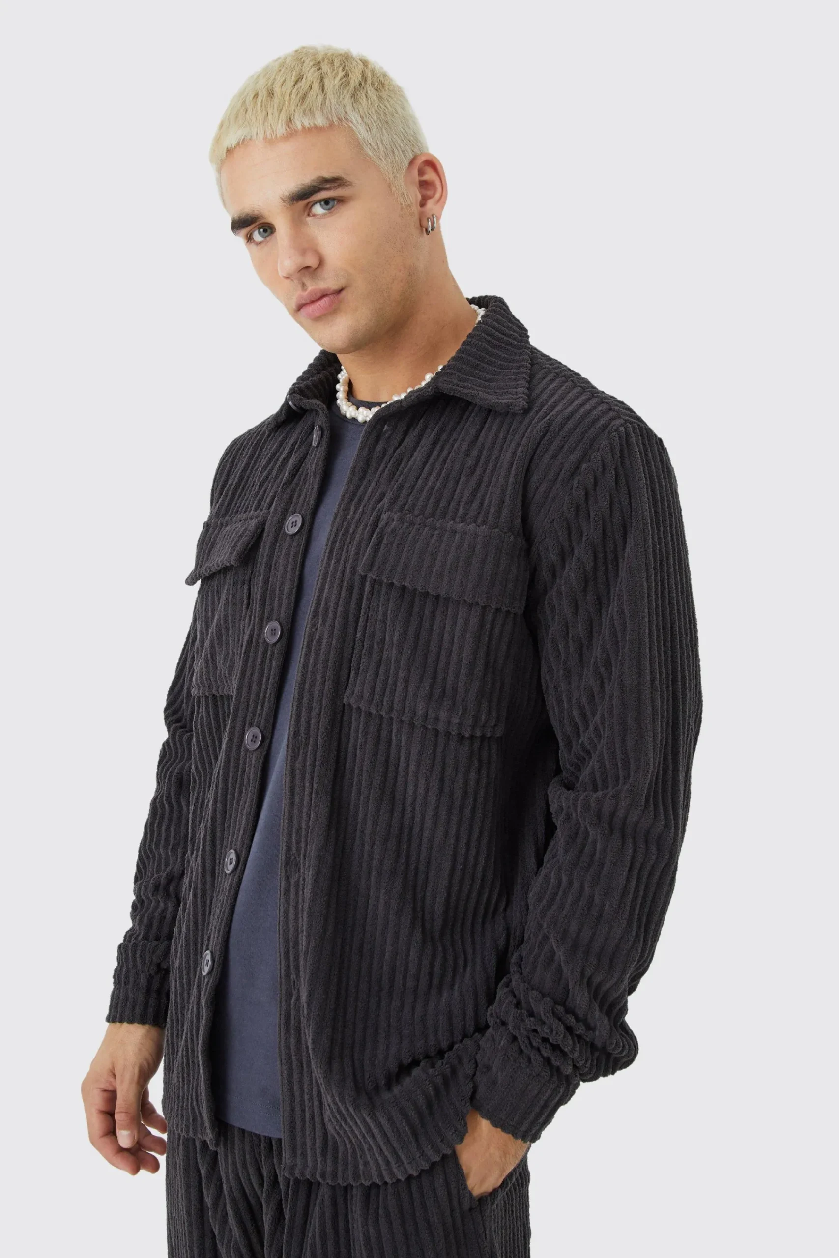 boohooMAN Chenille Rib Overshirt | UK| Shirts