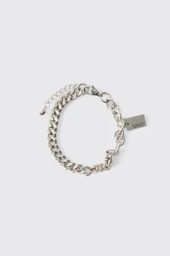 boohooMAN Chunky Chain Bracelet With Charm In | UK| Jewellery & Watches