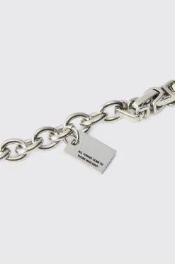 boohooMAN Chunky Chain Bracelet With Charm In | UK| Jewellery & Watches