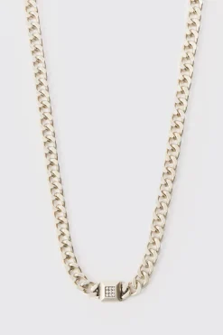 boohooMAN Chunky Chain Iced Pendant Necklace | UK| Jewellery & Watches