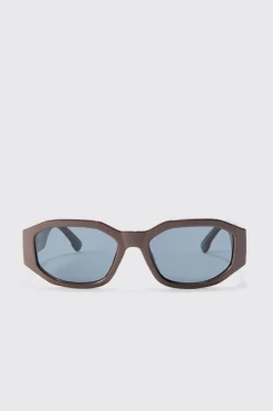 boohooMAN Chunky Hexagonal Sunglasses In | UK| Sunglasses