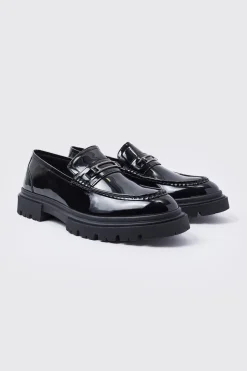 boohooMAN Chunky Patent Loafer | UK| Smart Shoes