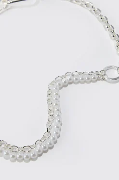 boohooMAN Chunky Pearl Chain Necklace | UK| Jewellery & Watches