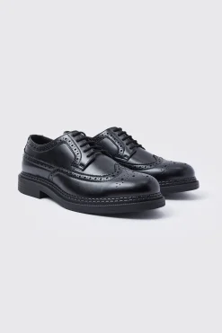 boohooMAN Classic Faux Leather Brogue | UK| Smart Shoes