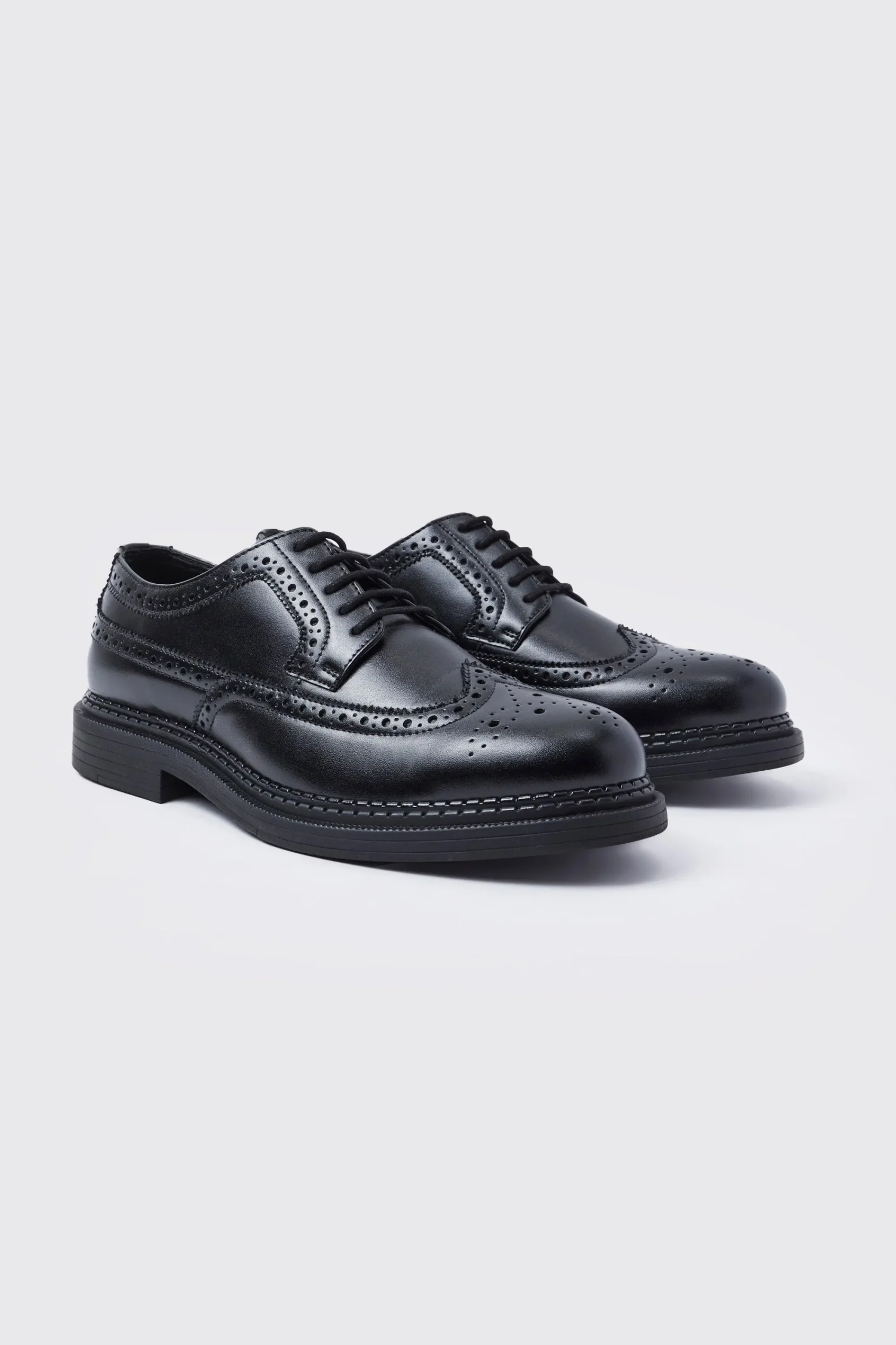 boohooMAN Classic Faux Leather Brogue | UK| Smart Shoes