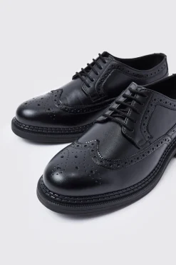 boohooMAN Classic Faux Leather Brogue | UK| Smart Shoes