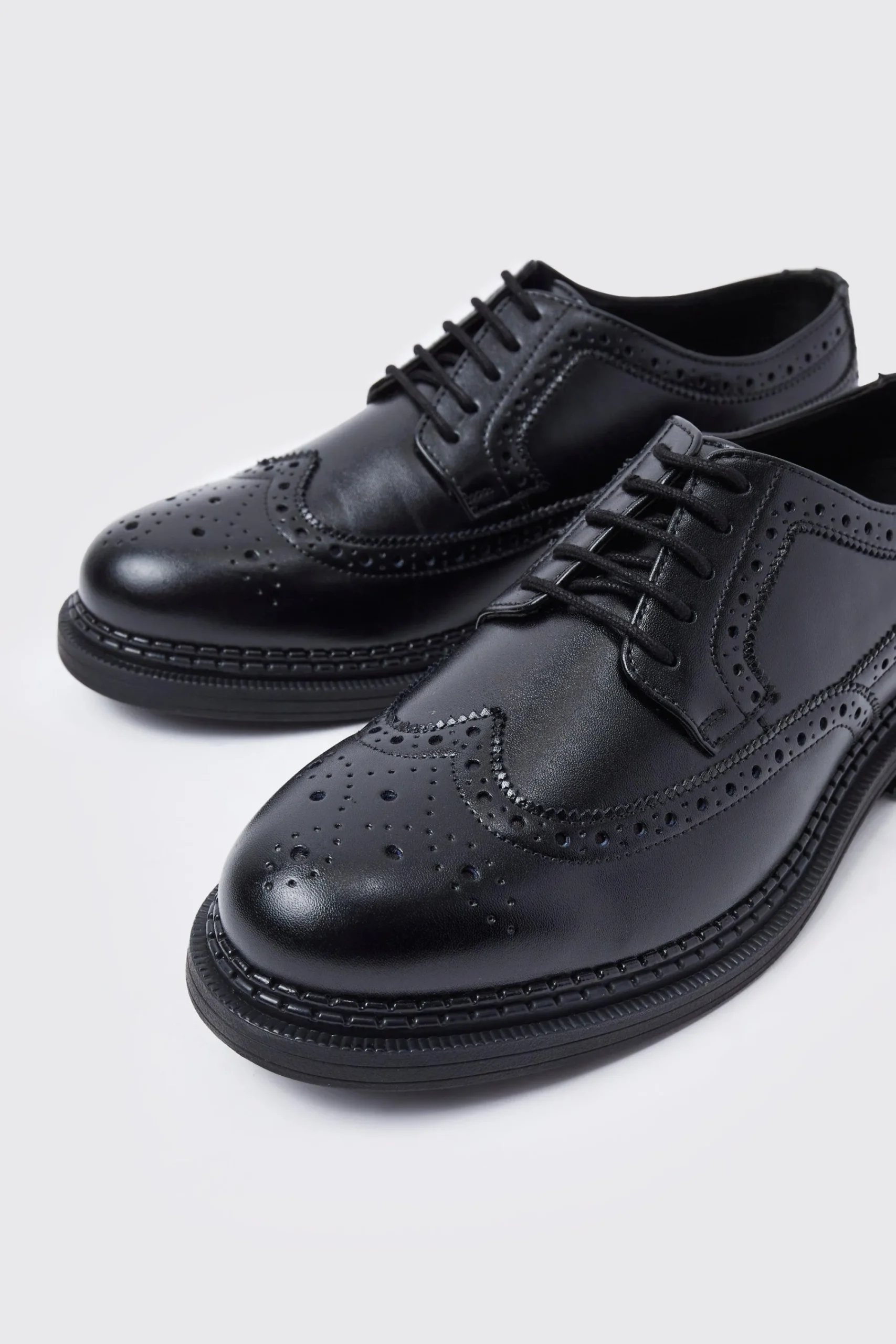boohooMAN Classic Faux Leather Brogue | UK| Smart Shoes