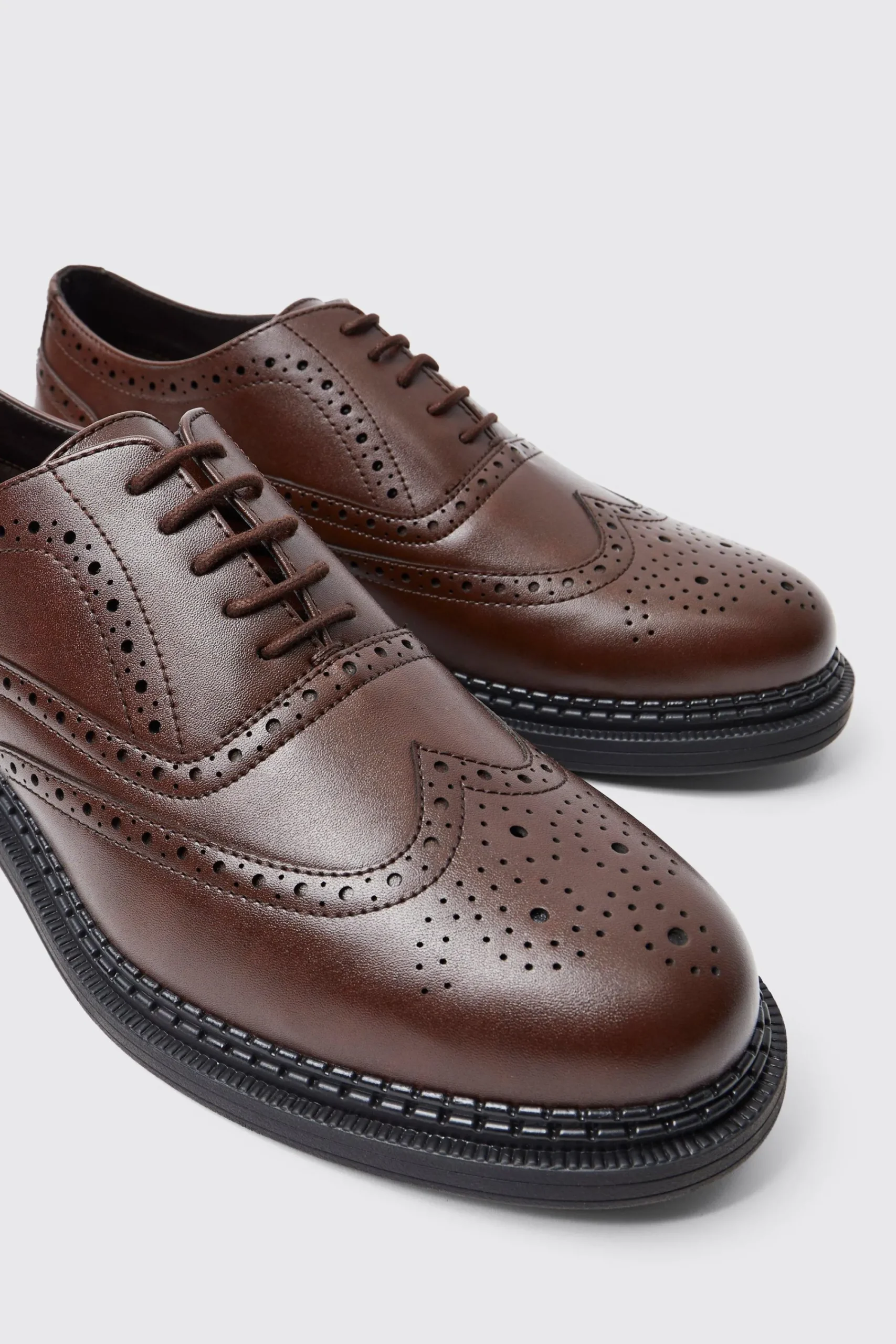boohooMAN Classic Faux Leather Brogue | UK| Smart Shoes