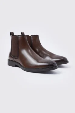boohooMAN Classic Faux Leather Chelsea Boots | UK| Boots|Smart Shoes