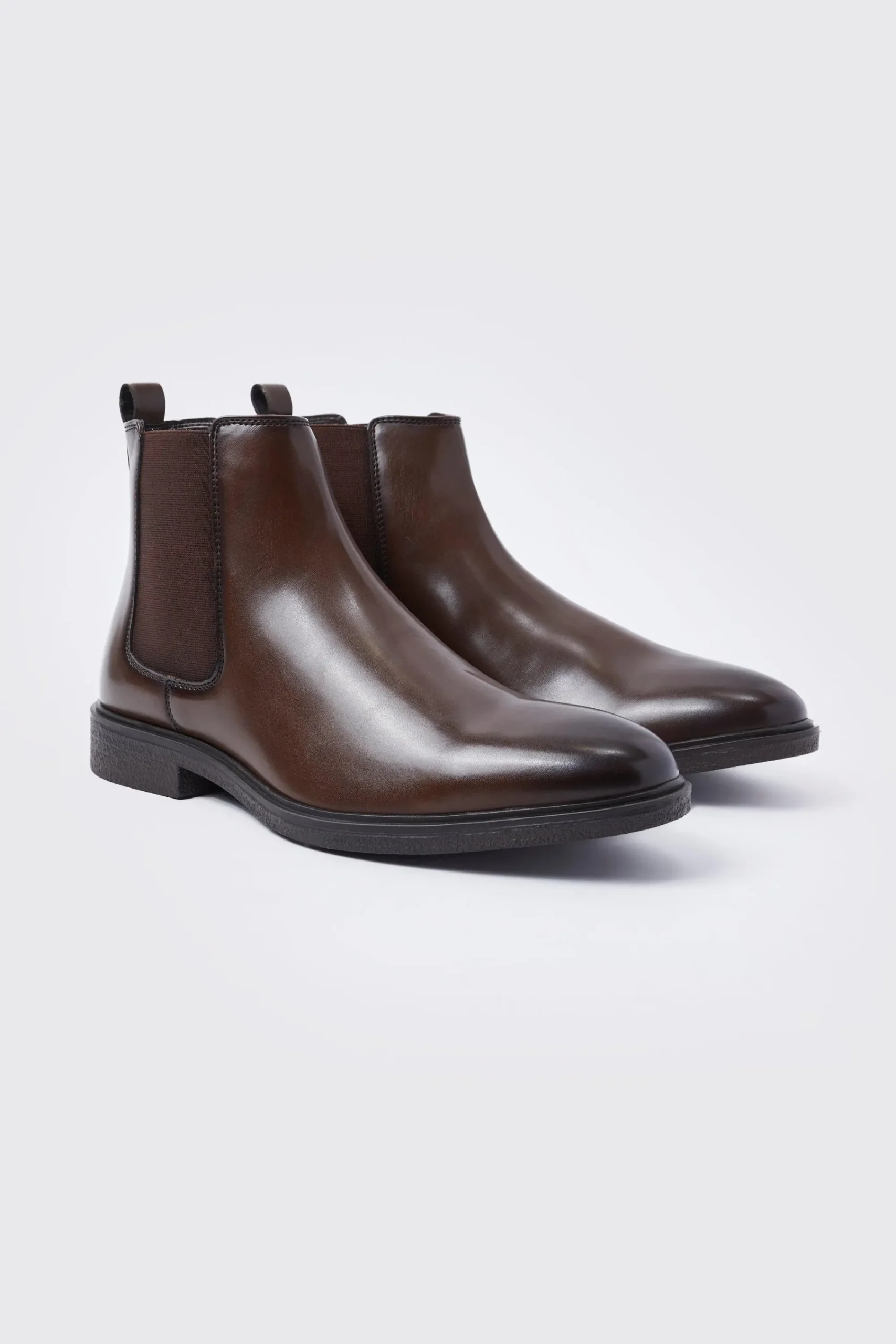 boohooMAN Classic Faux Leather Chelsea Boots | UK| Boots|Smart Shoes