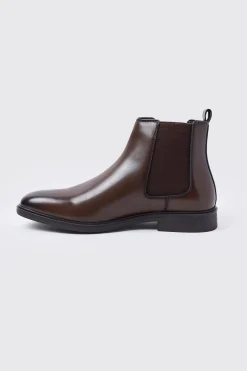 boohooMAN Classic Faux Leather Chelsea Boots | UK| Boots|Smart Shoes
