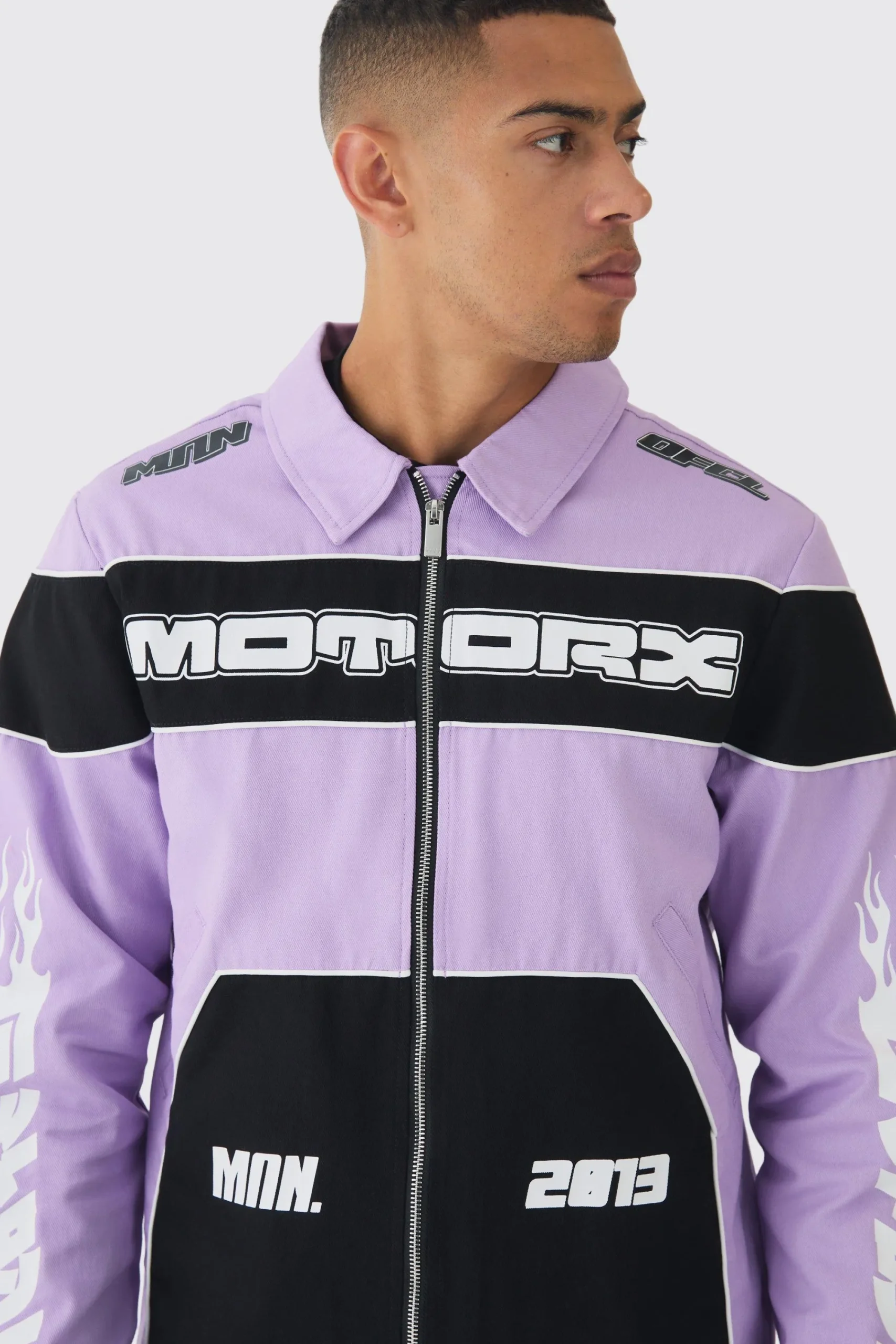 boohooMAN Collared Twill Moto Jacket | UK| Coats & Jackets