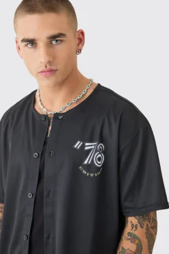 boohooMAN Collarless Mesh Back Print Shirt | UK| Shirts