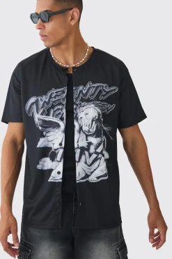 boohooMAN Collarless Mesh Twenty Shirt | UK| Shirts