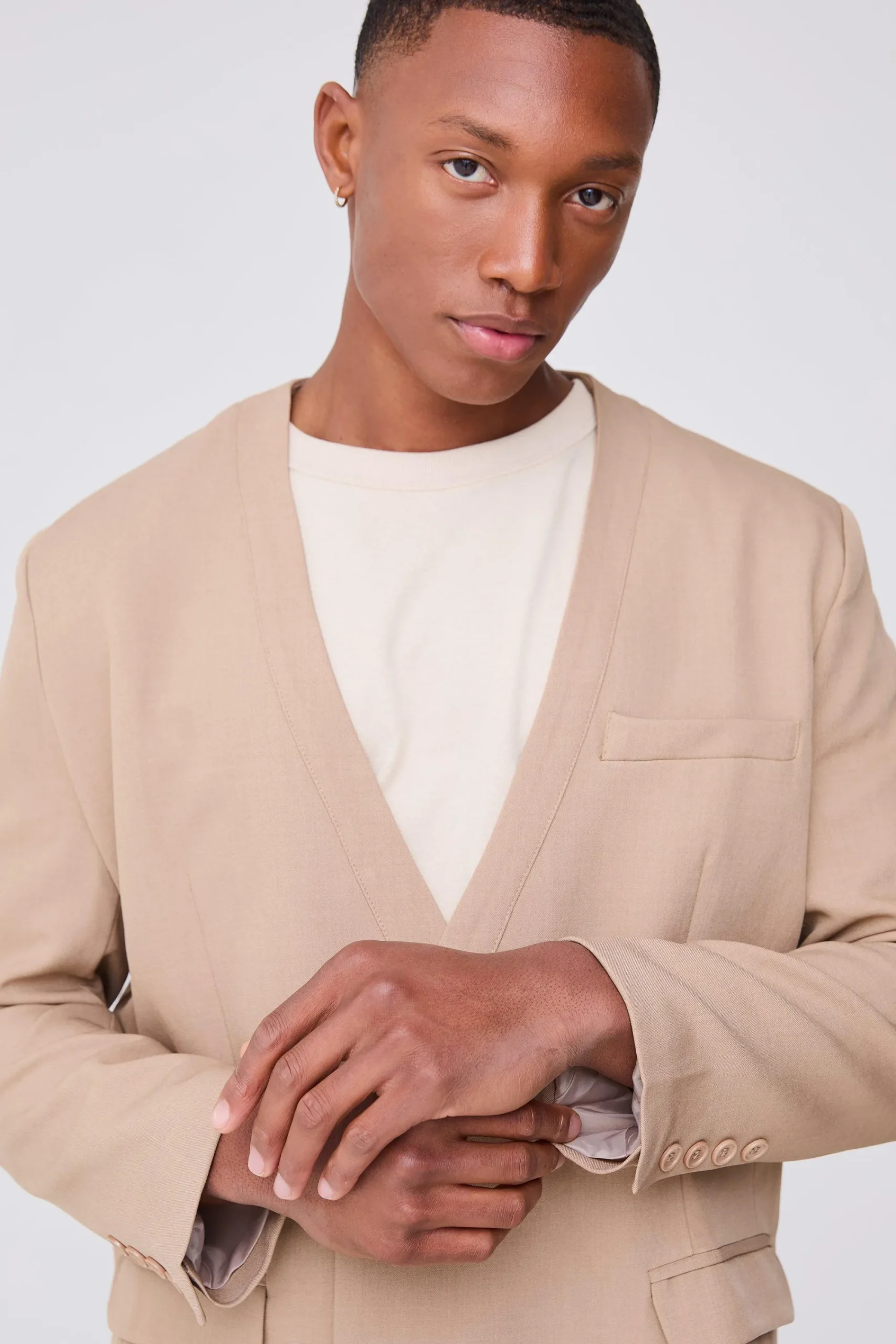 boohooMAN Collarless Straight Blazer | UK| Suits & Tailoring