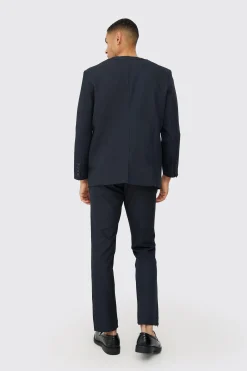 boohooMAN Collarless Straight Blazer | UK| Suits & Tailoring