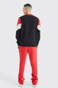 boohooMAN Colour Block Extended Neck Sweatshirt | UK| Hoodies & Sweatshirts