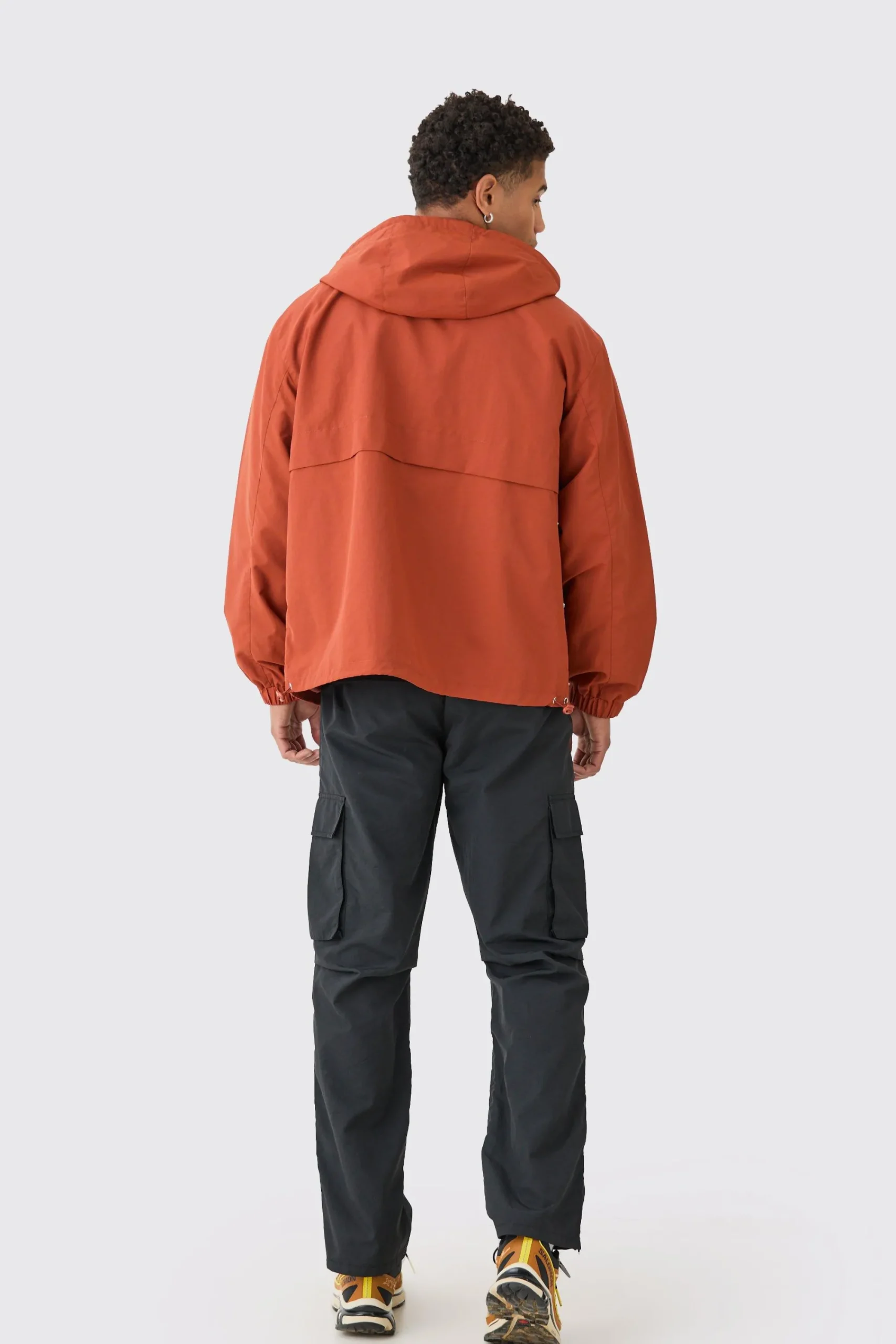 boohooMAN Colour Block Hooded Nylon Windbreaker In | UK| Coats & Jackets