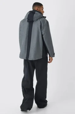 boohooMAN Colour Block Hooded Technical Hiker Jacket In | UK| Coats & Jackets