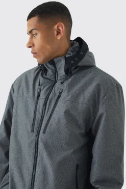 boohooMAN Colour Block Hooded Technical Hiker Jacket In | UK| Coats & Jackets