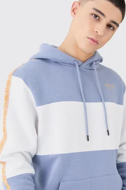 boohooMAN Colour Block Man Tape Hoodie | UK| Hoodies & Sweatshirts