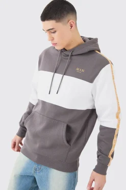 boohooMAN Colour Block Man Tape Hoodie | UK| Hoodies & Sweatshirts