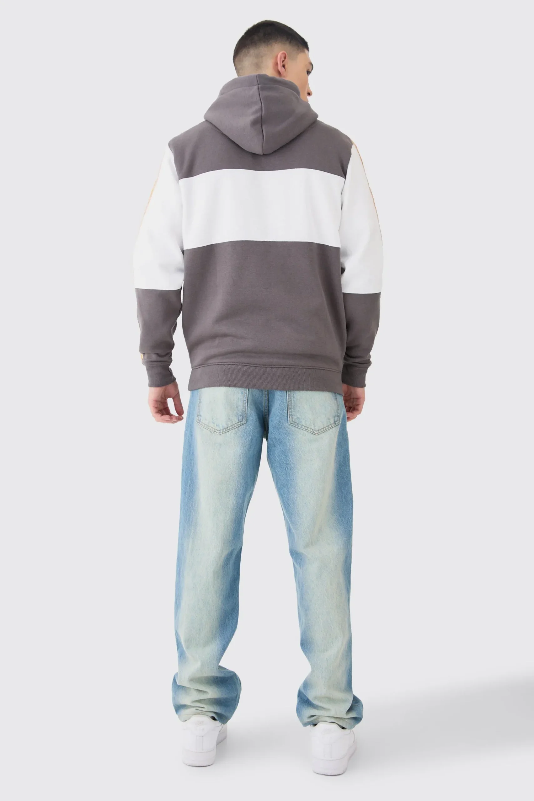 boohooMAN Colour Block Man Tape Hoodie | UK| Hoodies & Sweatshirts