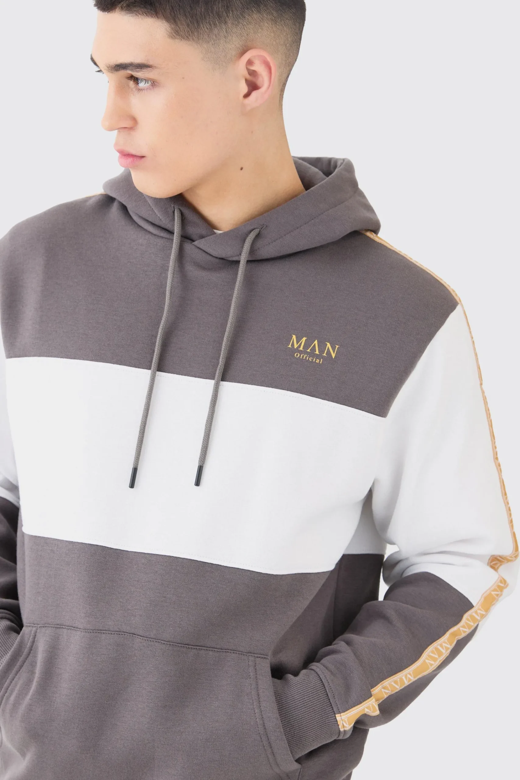 boohooMAN Colour Block Man Tape Hoodie | UK| Hoodies & Sweatshirts