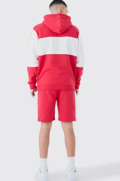 boohooMAN Colour Block Man Tape Short Tracksuit | UK| Tracksuits