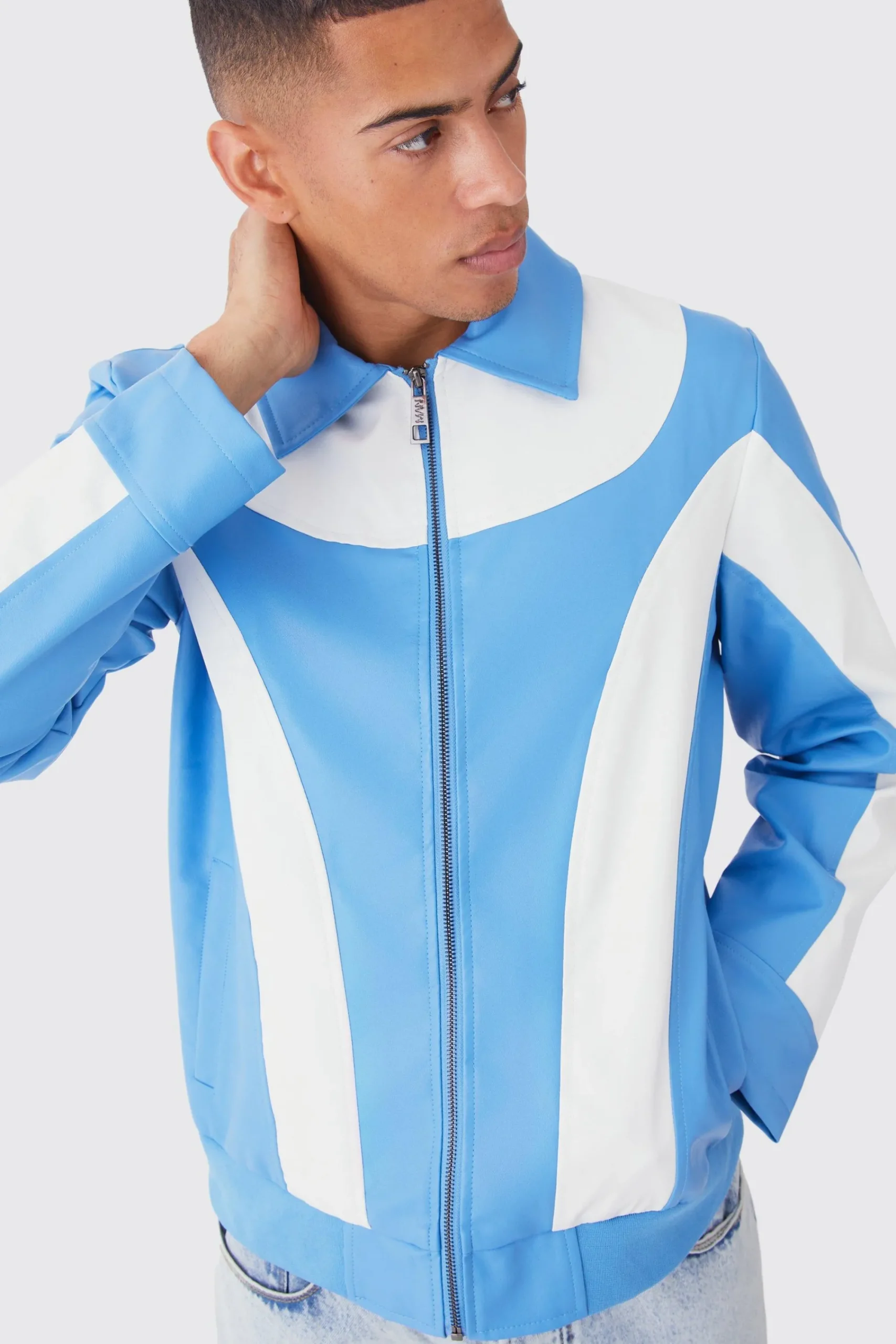 boohooMAN Colour Block Moto Pu Jacket | UK| Coats & Jackets